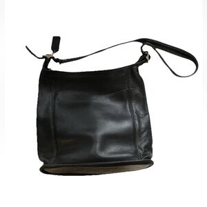 Vintage Coach Legacy 9060 Slim Duffle Sac Crossbody Bag Black Leather Purse